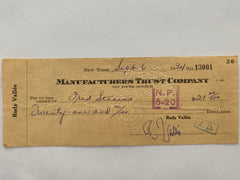 Rudy Vallee signed check