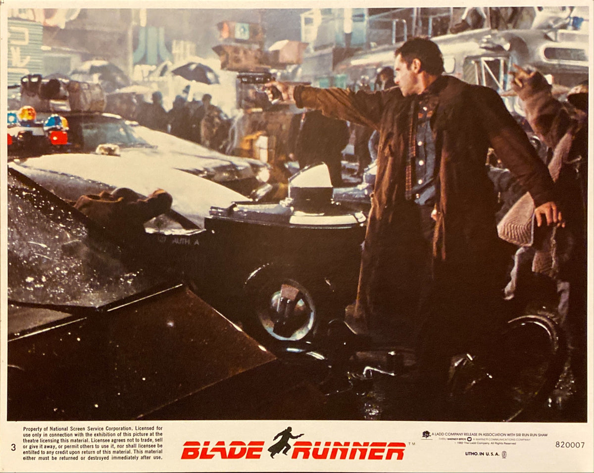 Harrison Ford, Rutger Hauer, and Sean Young "Blade Runner" original mini Lobby Card