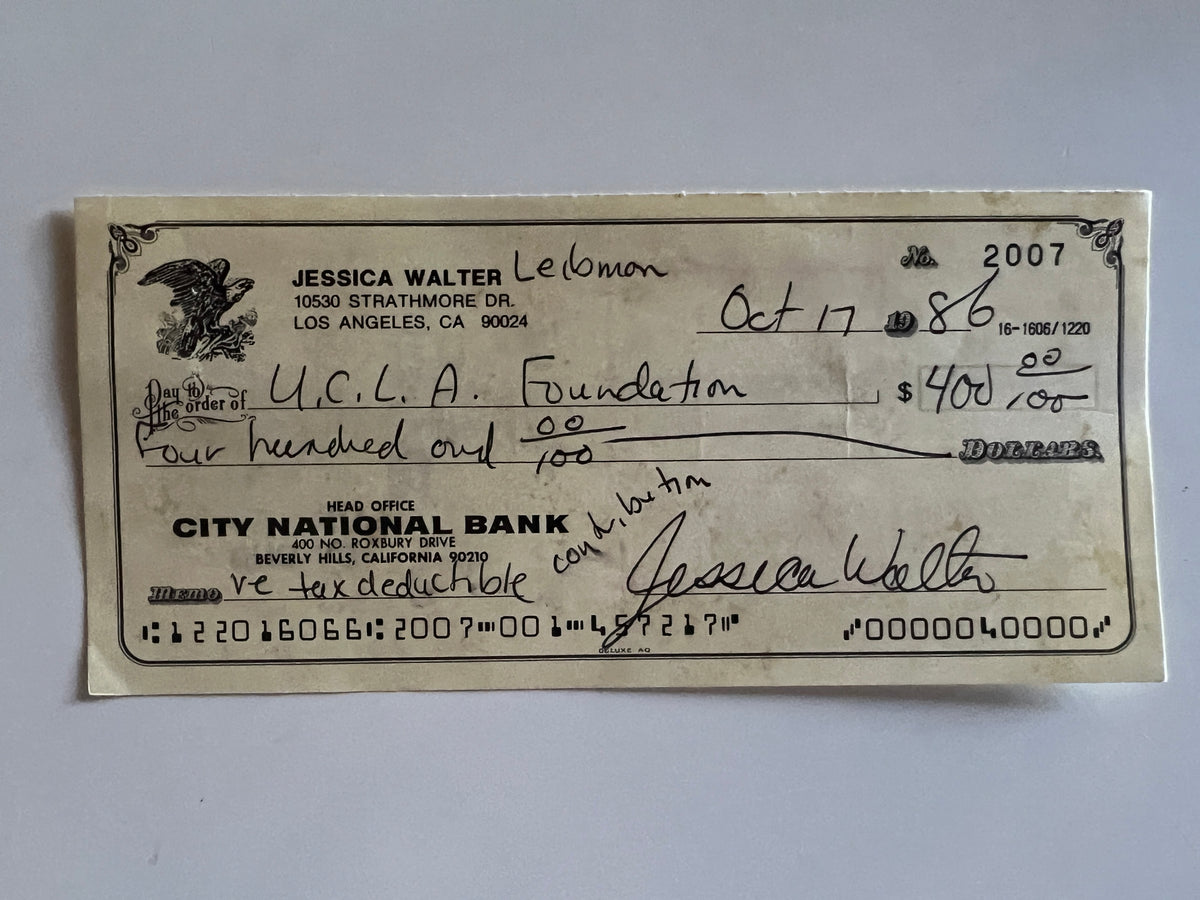 Jessica Walter signed check