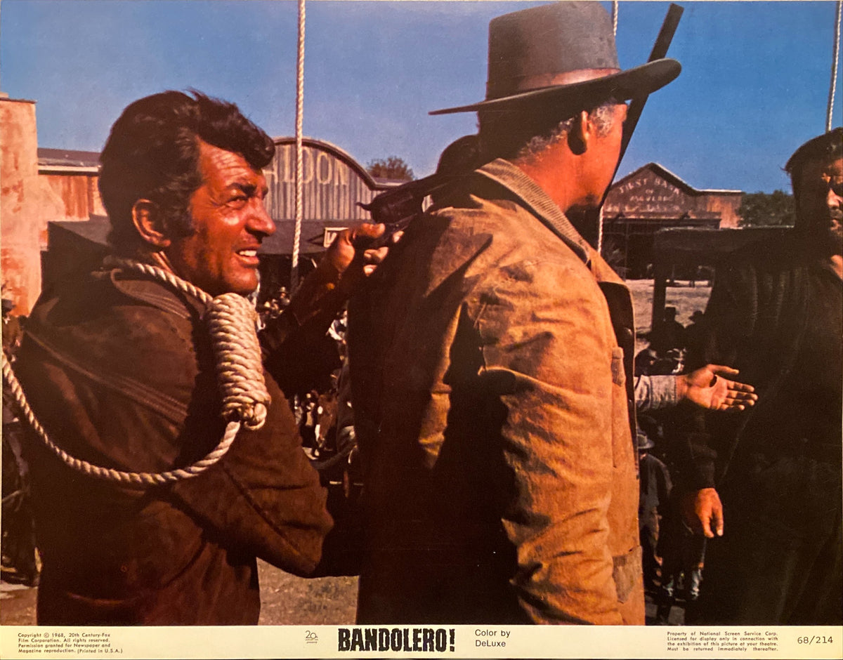 James Stewart, Dean Martin, Raquel Welch, and George Kennedy "Bandolero!" original Lobby Card