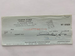 Glenn Ford signed check