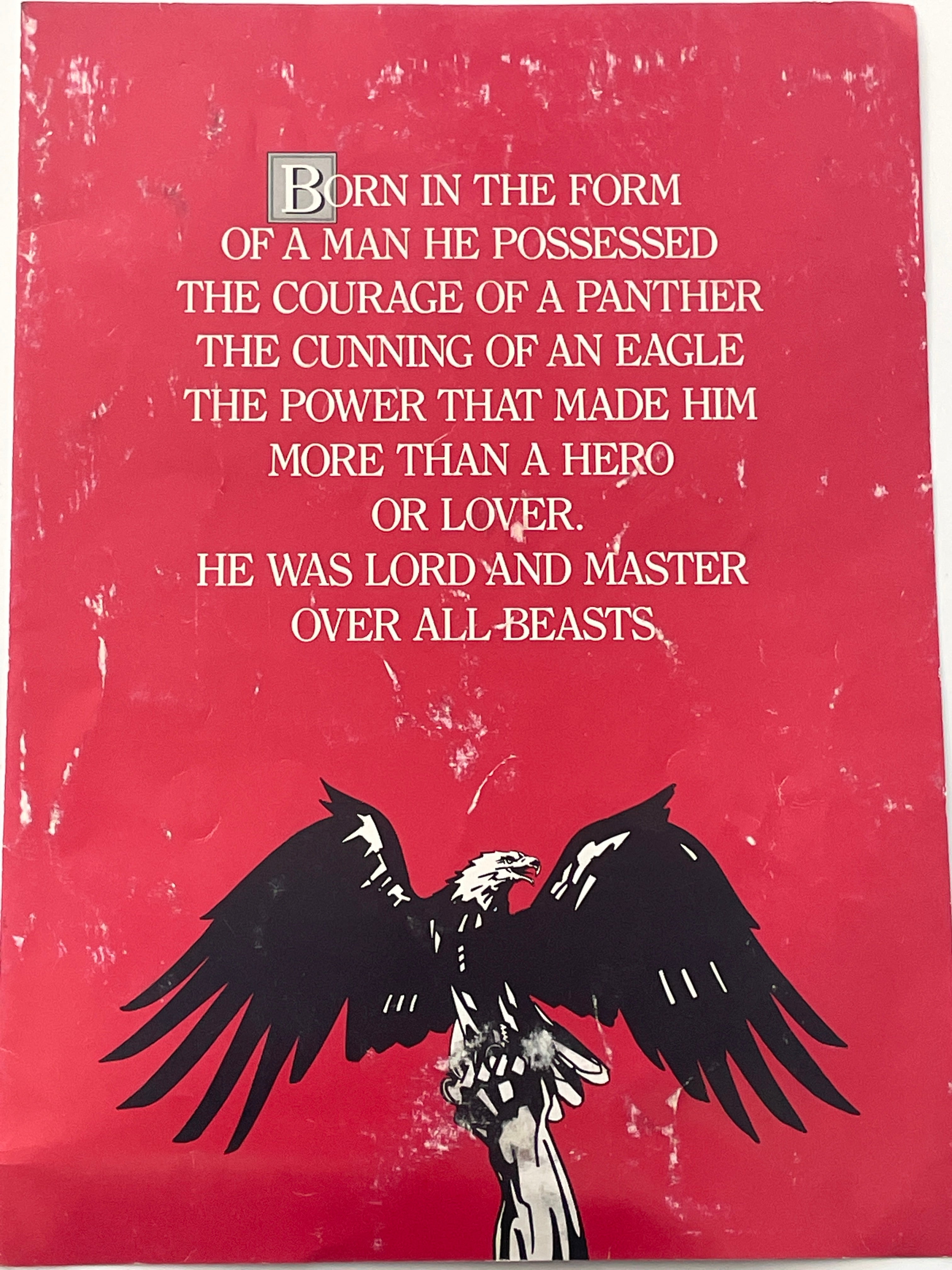 The Beastmaster original 1982 unsigned promo cover