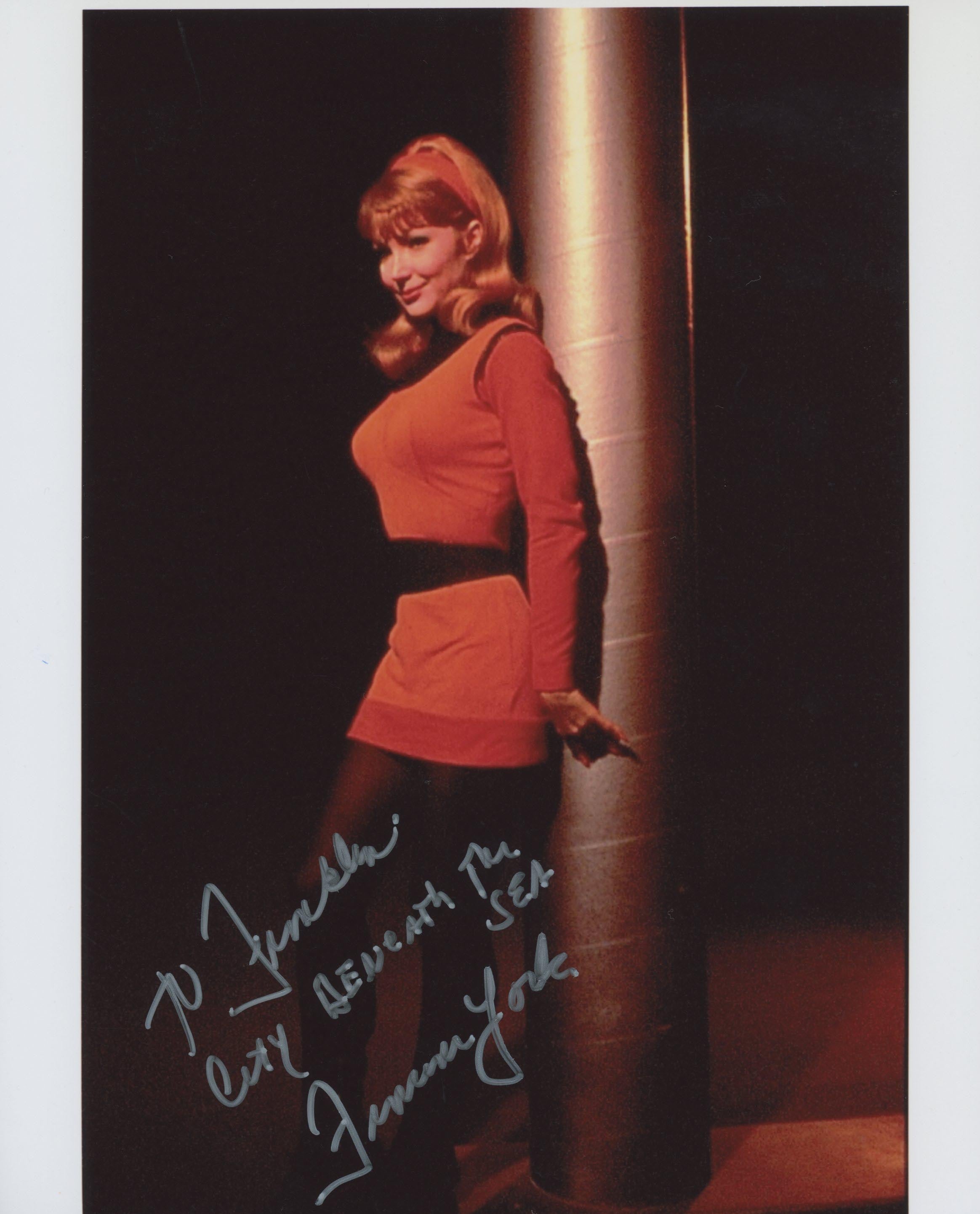 Francine York personalized (To Franklin) signed "City Beneath the Sea" movie photo 