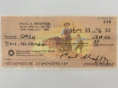 Paul Shaffer signed check 