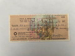 Paul Shaffer signed check