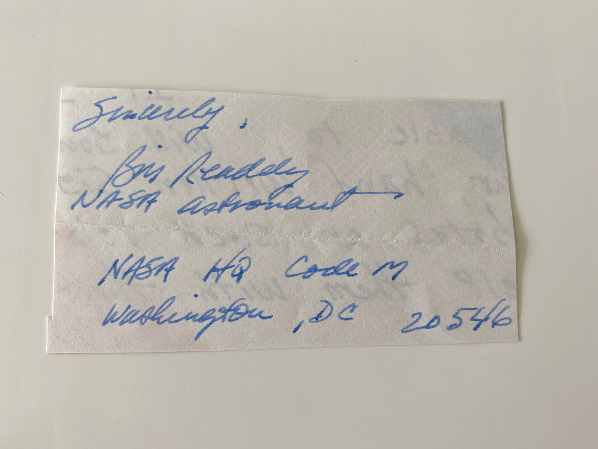 Nasa Astronaut Bill Ready Signed Note