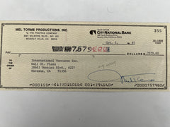 Mel Torme signed check