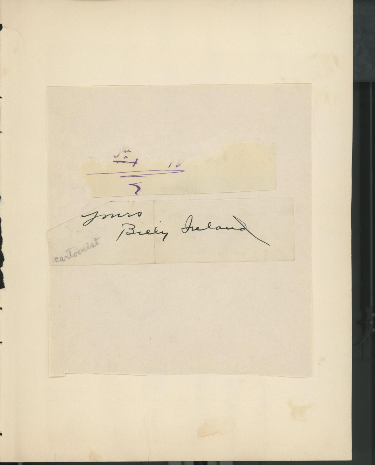 Cartoonist Billy Ireland signature cut