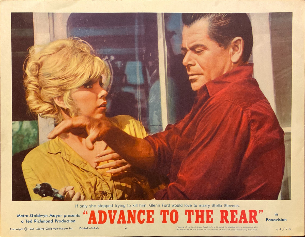 Glenn Ford, Stella Stevens, and Melvyn Douglas "Advance to the Rear" original Lobby Card