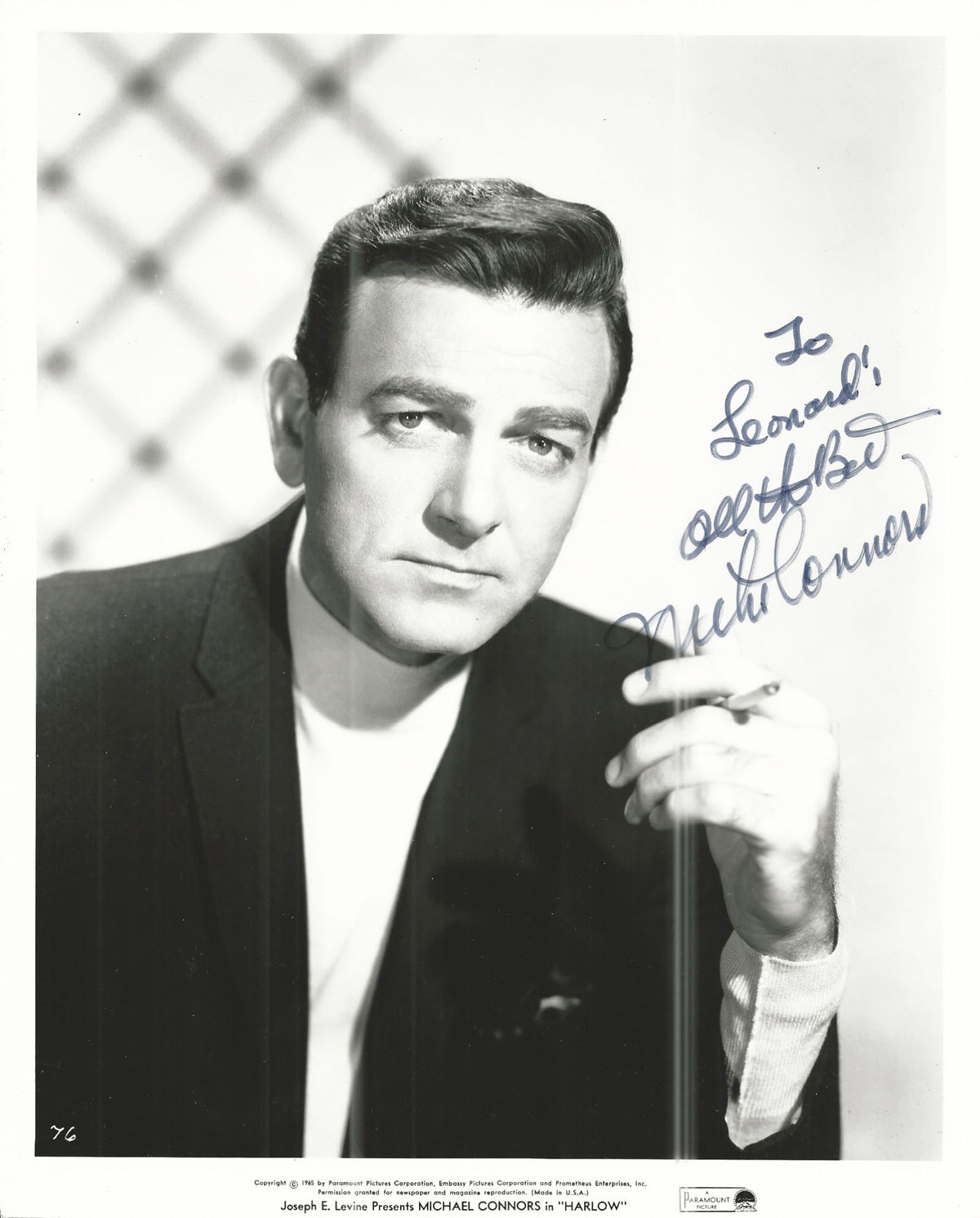 Michael Connors signed photo