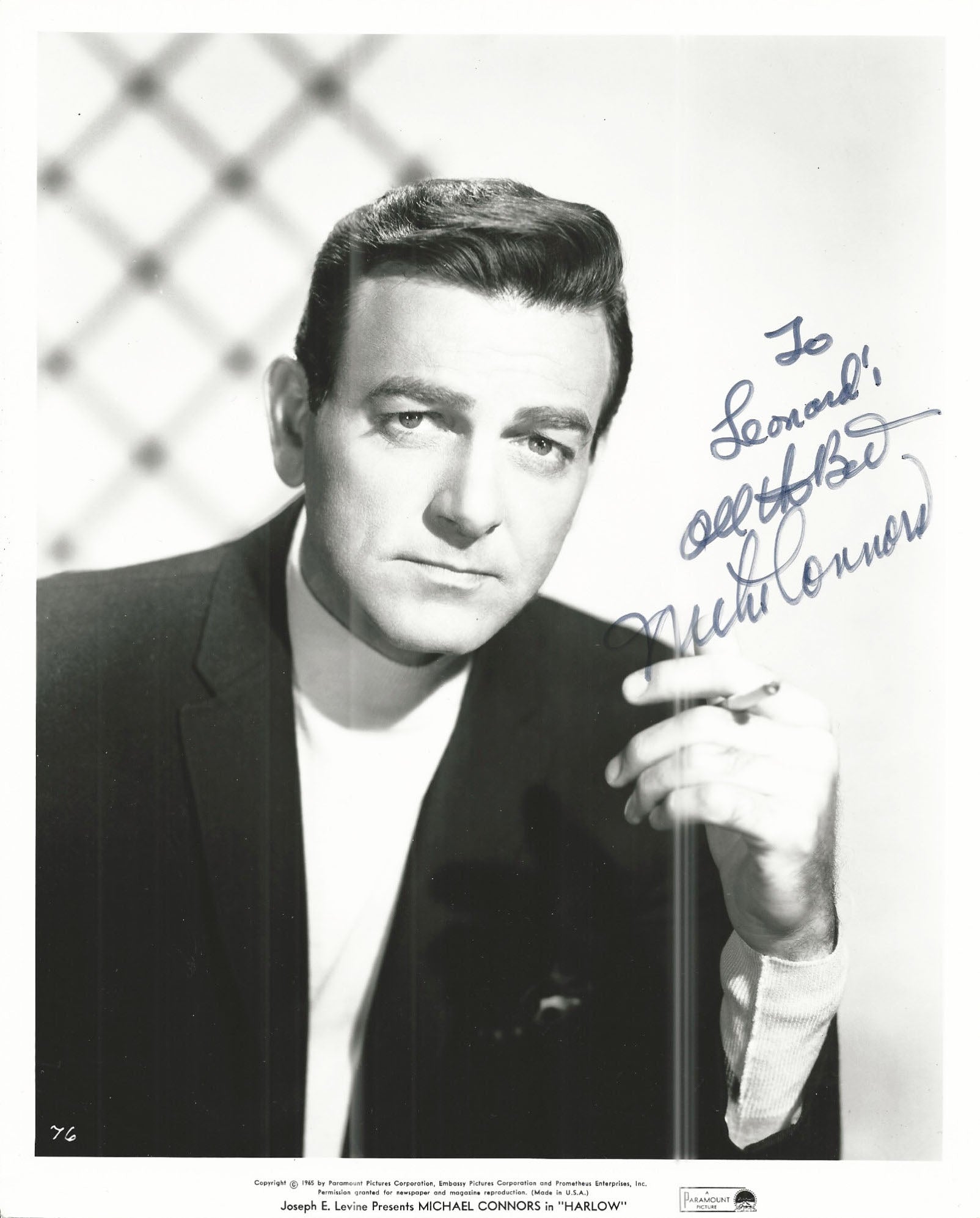 Michael Connors signed photo