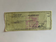 Dinah Shore signed check