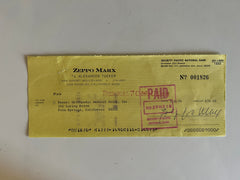 Zeppo Marx signed check