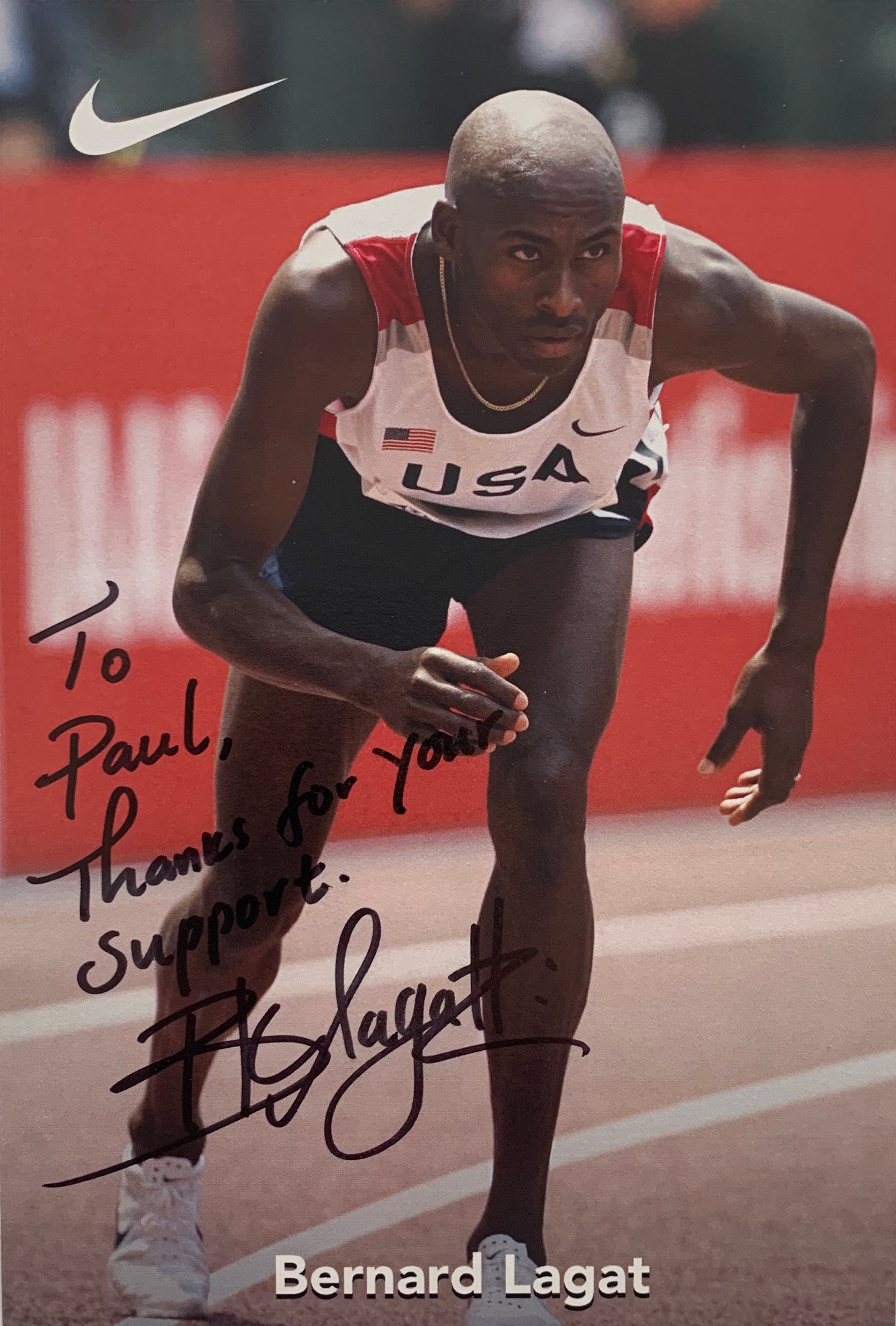 Olympic Runner Bernard Lagat signed photo