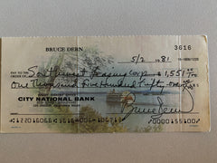 Bruce Dern signed check