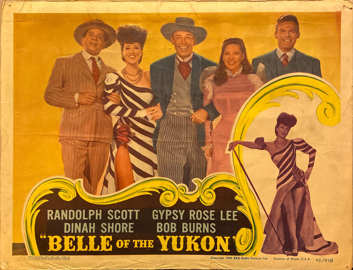 Randolph Scott and Gypsy Rose Lee "Belle of the Yukon" original Lobby Card