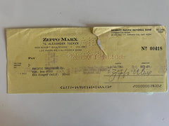 Zeppo Marx signed check