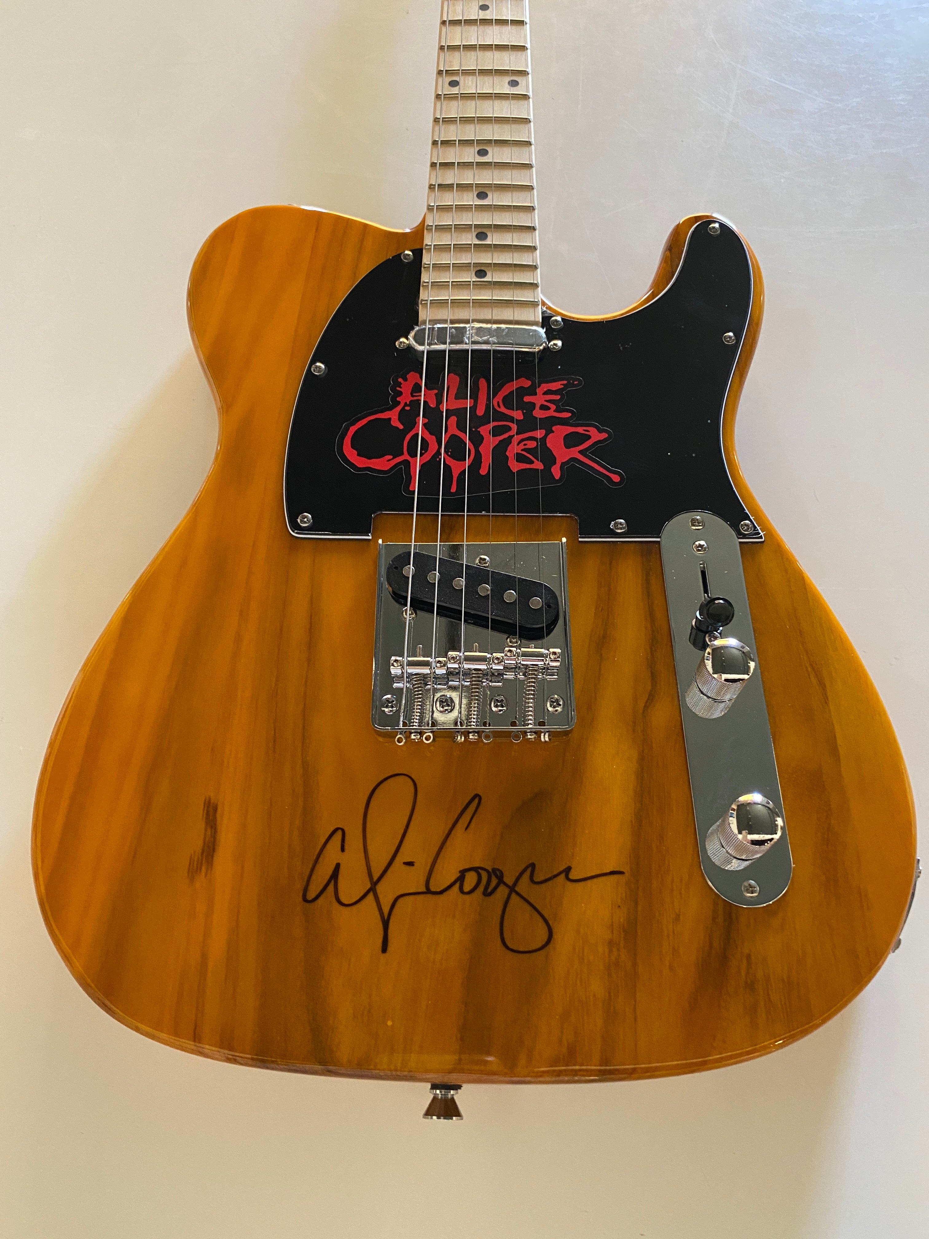 Alice Cooper autographed Telecaster style guitar