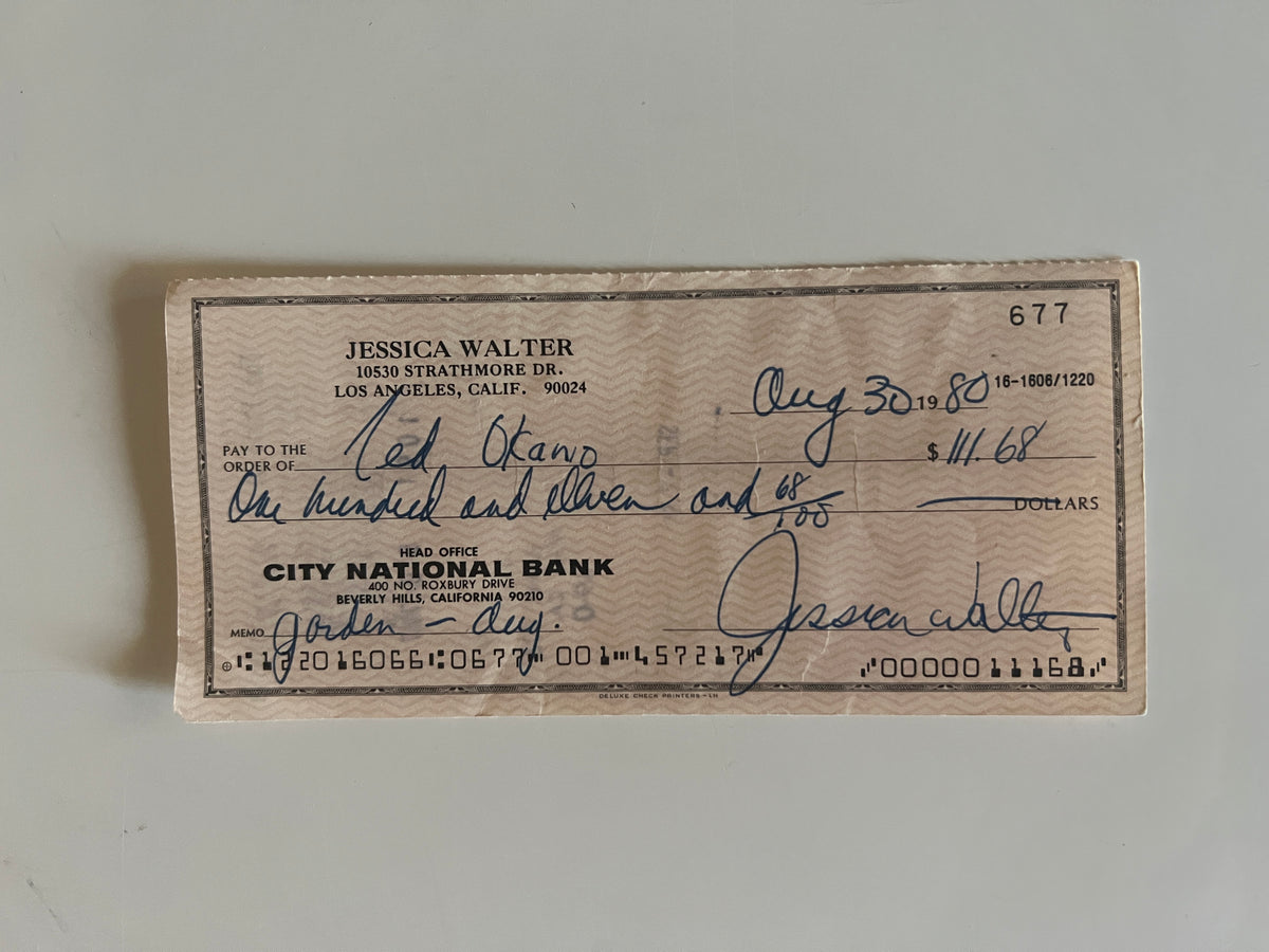Jessica Walter signed check