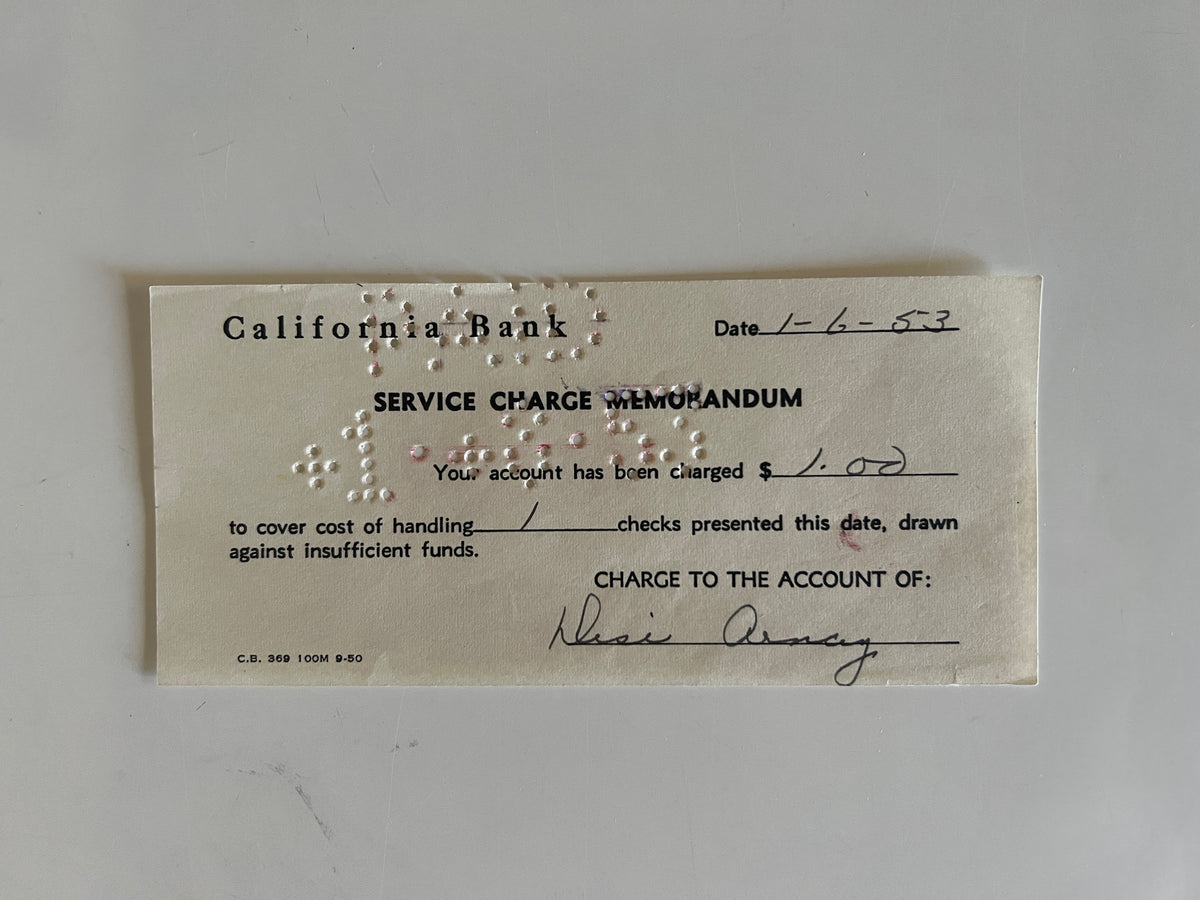 Desi Arnaz signed bank receipt