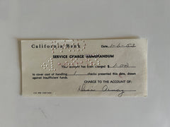 Desi Arnaz signed bank receipt