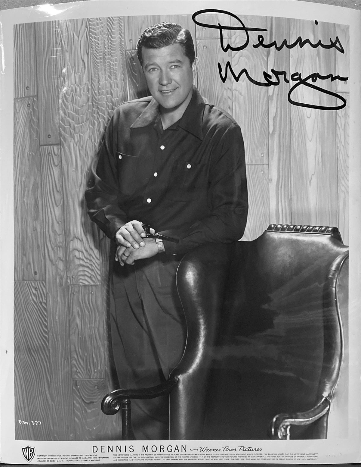 Dennis Morgan signed phot