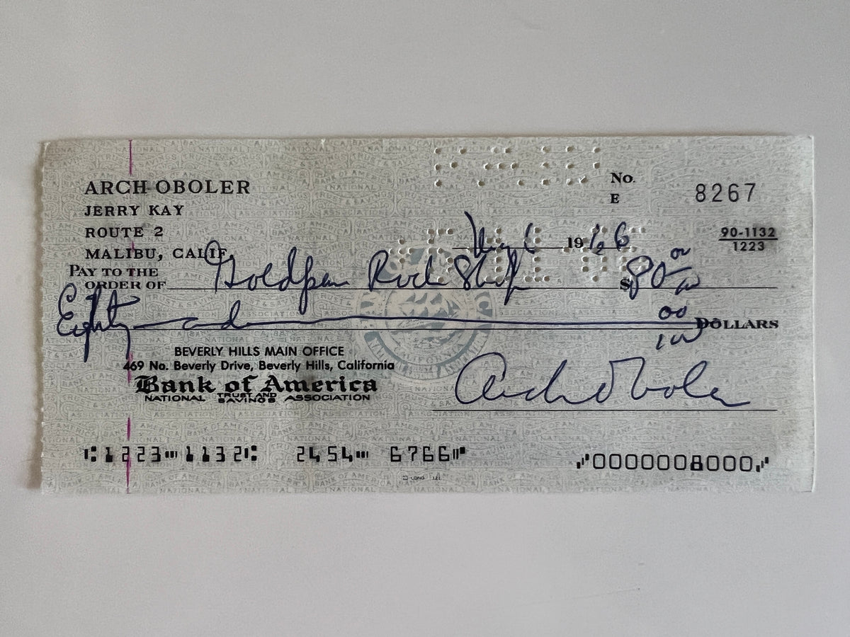 Arch Oboler signed check