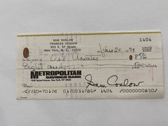 Sam Coslow signed check