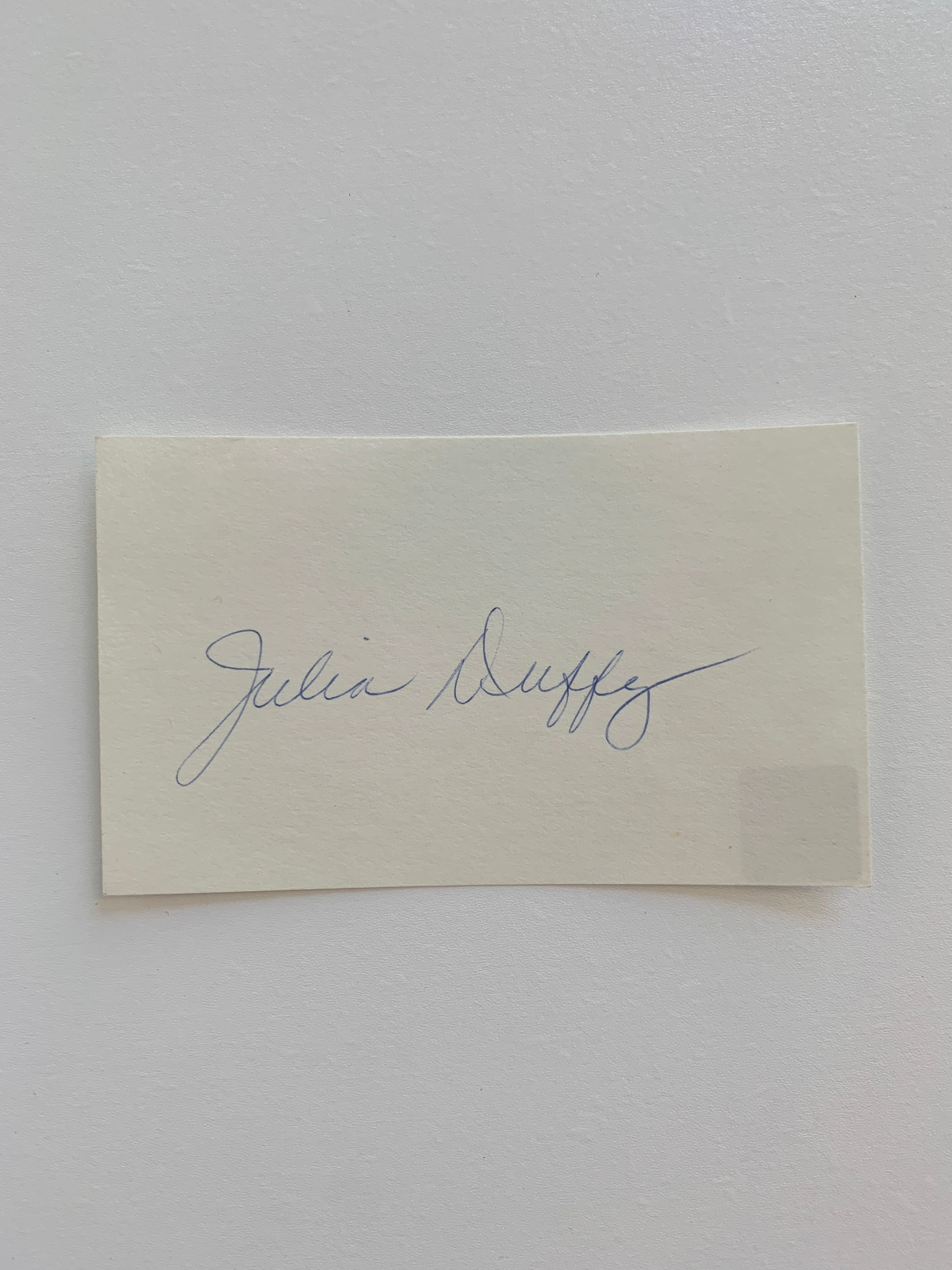 Newhart Julia Duffy original signature