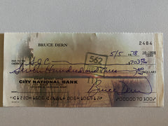 Bruce Dern signed check