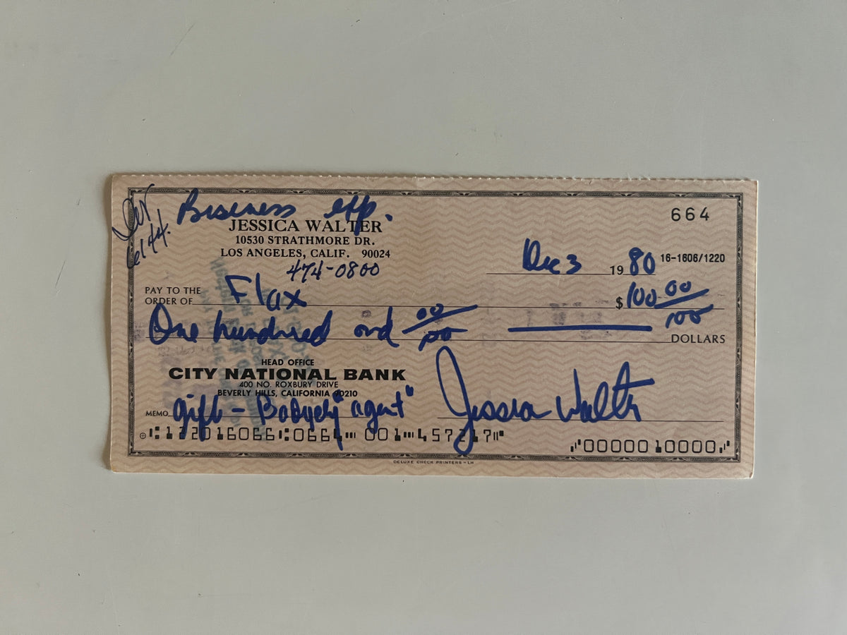 Jessica Walter signed check