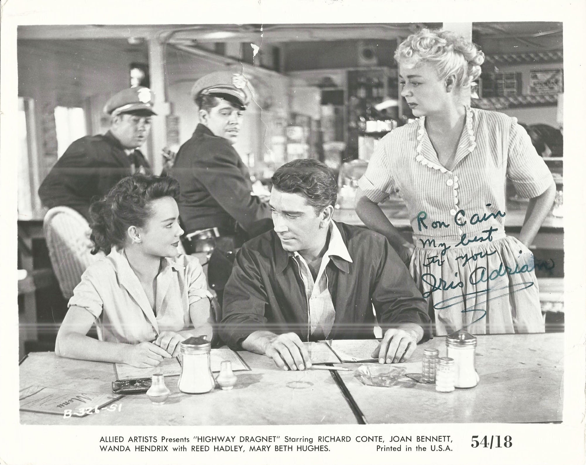 Highway Dragnet Iris Adrian Signed Movie Photo