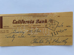 Chester Huntley signed check