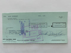 Jack Donohue signed check
