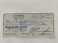 Walter Cunningham signed check