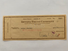 Walter Winchell signed check