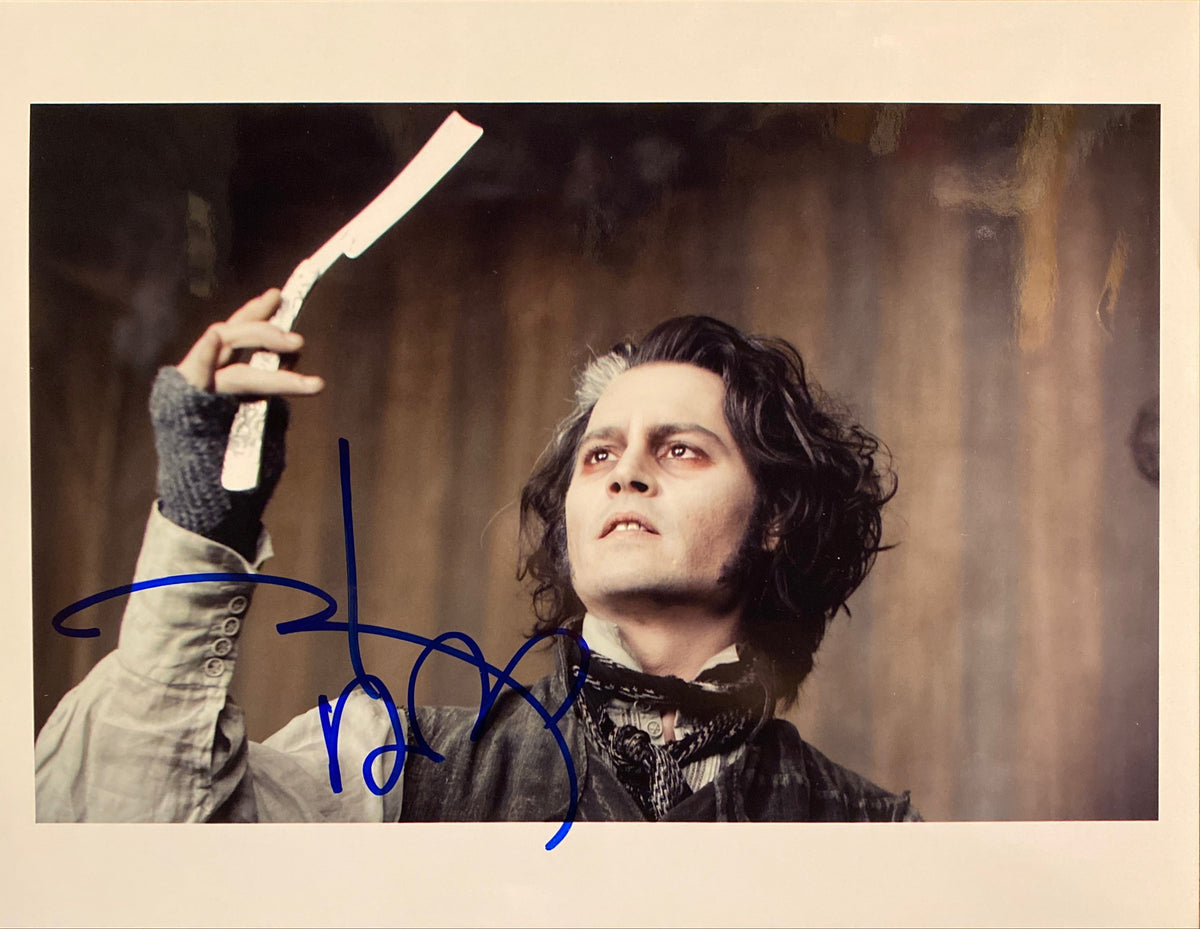 Johnny Depp signed "Sweeney Todd" movie photo