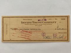 Walter Winchell signed check