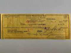 David Janssen signed check