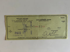 Dinah Shore signed check