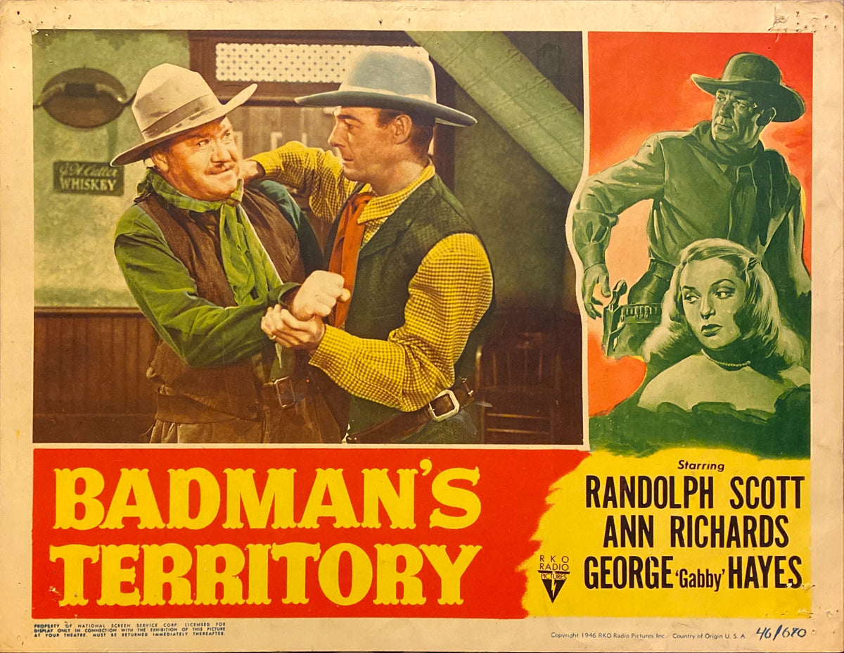 Randolph Scott "Badman's Territory" original Lobby Card