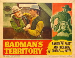 Randolph Scott "Badman's Territory" original Lobby Card