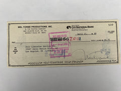 Mel Torme signed check