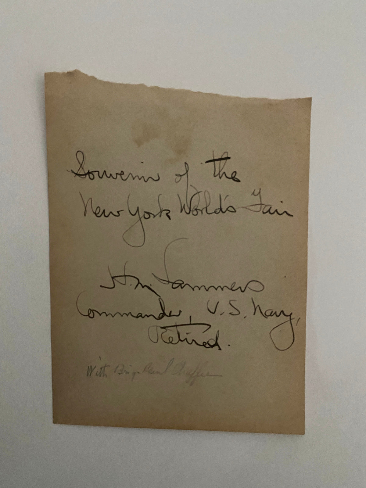 H.M. Sammers original signature