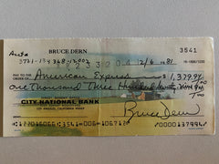 Bruce Dern signed check