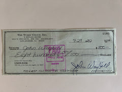 John Waybill signed check