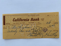 Chester Huntley signed check