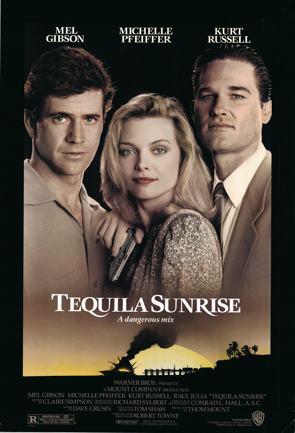 Tequila Sunrise 1988 original vintage one sheet poster