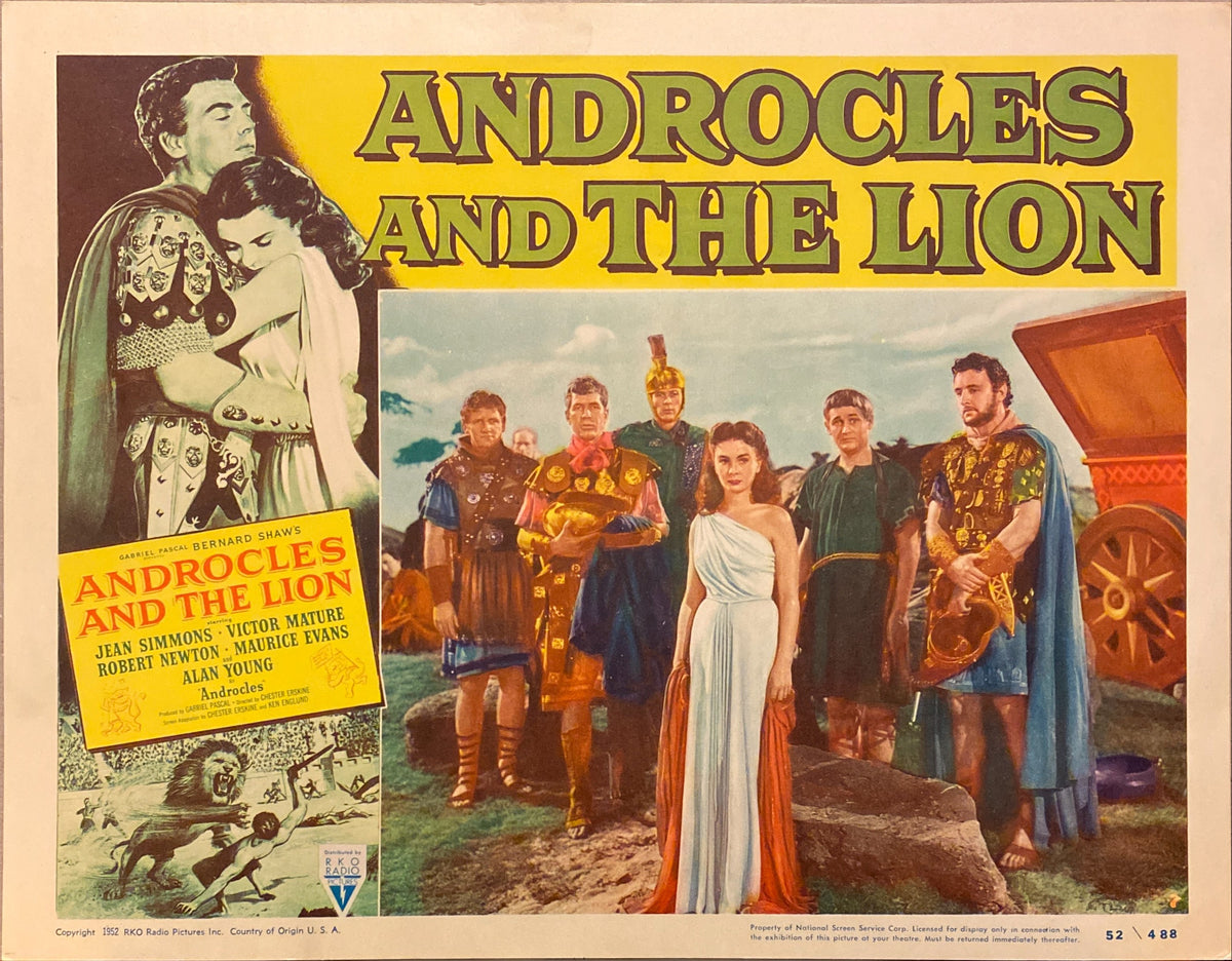 Jean Simmons and Victor Mature "Androcles and the Lion" original lobby card