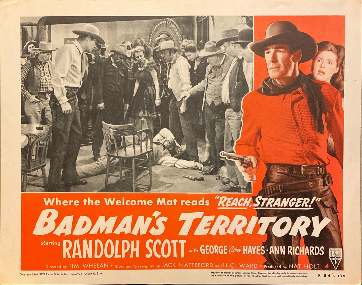 Randolph Scott "Badman's Territory" original Lobby Card
